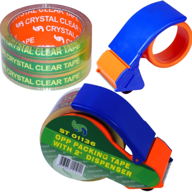 เทปบรรจุหีบห่อ Crystal Clear ด้วยเครื่องจ่าย